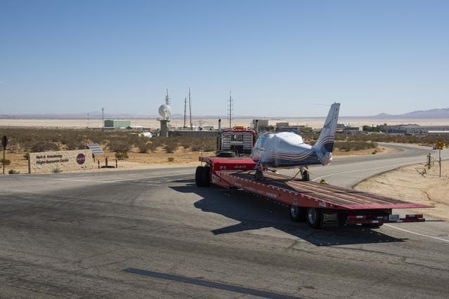 NASA image: X-57 Mod II Vehicle Arrives at NASA Armstrong