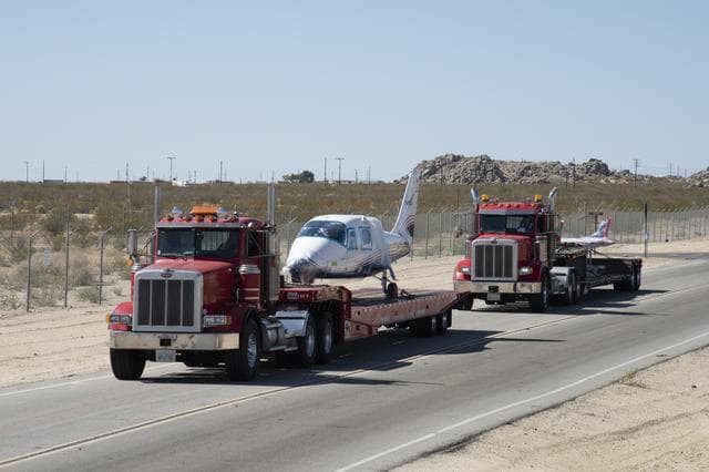 NASA image: X-57 Mod II Vehicle Arrives at NASA Armstrong