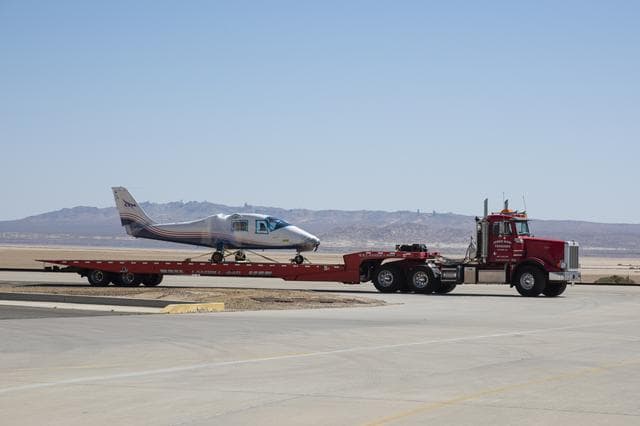 NASA image: X-57 Mod II Vehicle Arrives at NASA Armstrong