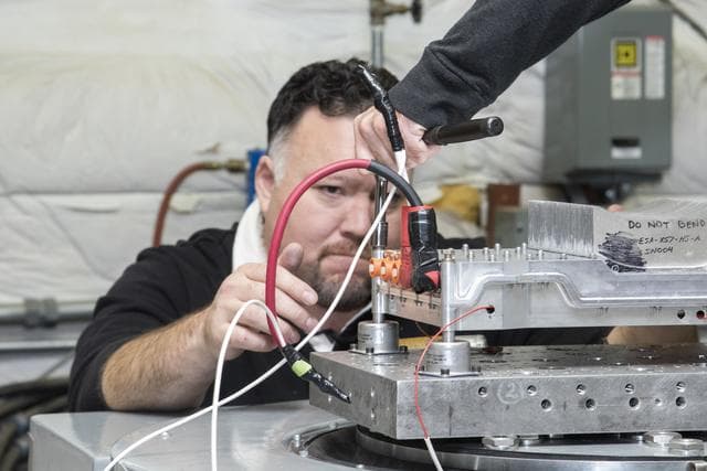 NASA image: Engineers Prepare X-57 Cruise Motor Controller for Vibration Testing