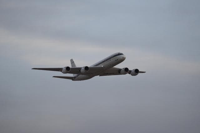 NASA image: DC-8 Sunset Lift Off