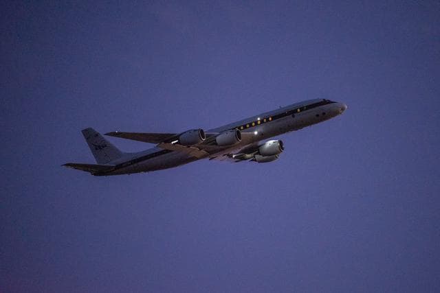 NASA image: DC-8 Sunset Lift Off