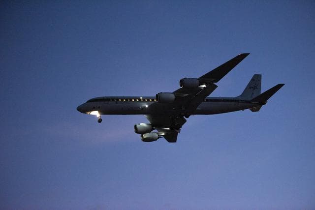 NASA image: DC-8 Sunset Lift Off