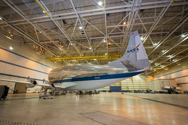 NASA image: NASA’s Super Guppy in the hangar at Armstrong Building 703