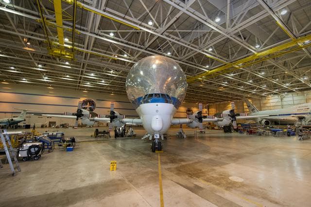 NASA image: NASA’s Super Guppy in the hangar at Armstrong Building 703