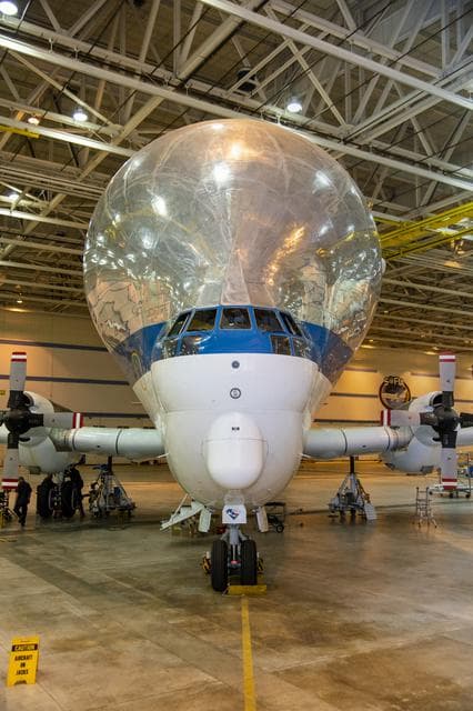 NASA’s Super Guppy in the hangar at Armstrong Building 703