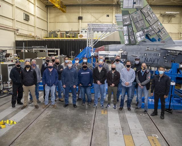 NASA image: Title: NAVAIR F/A-18E Undergoes Loads Testing at NASA Armstrong