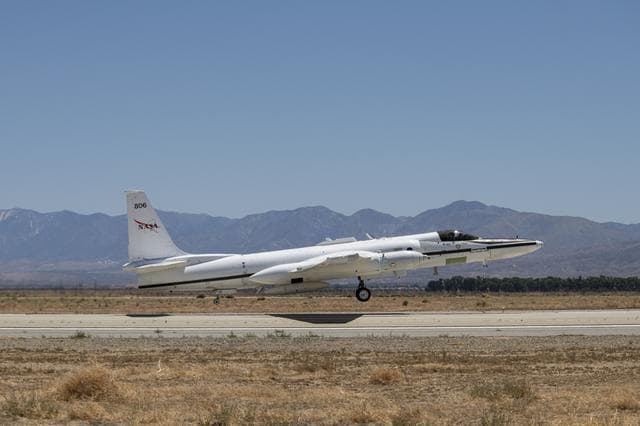 NASA image: NASA's ER-2 Taking Off for a DCOTSS Check Flight