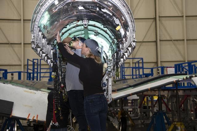 NASA image: Engine Installed on NASAâ€™s X-59 Experimental Aircraft