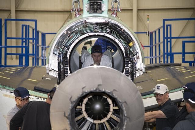 NASA image: Engine Installed on NASAâ€™s X-59 Experimental Aircraft