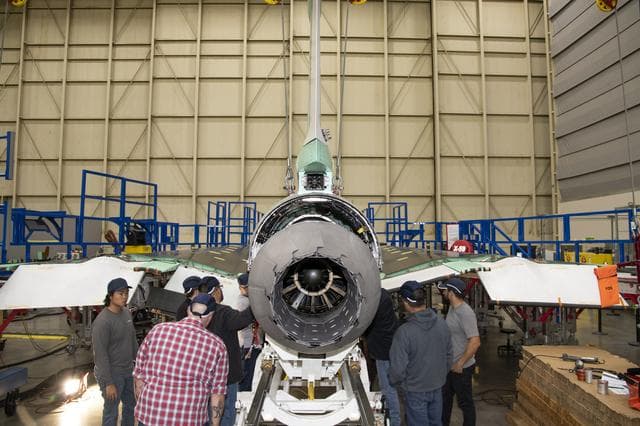 NASA image: Engine Installed on NASAâ€™s X-59 Experimental Aircraft