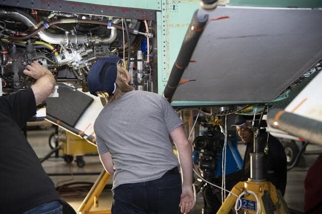 NASA image: Engine Installed on NASA’s X-59 Experimental Aircraft