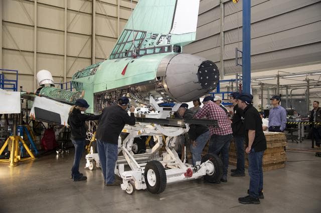 NASA image: Engine Installed on NASAâ€™s X-59 Experimental Aircraft
