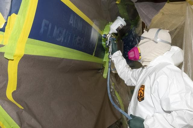 NASA image: NASA 862 Enters Air Force Paint Barn