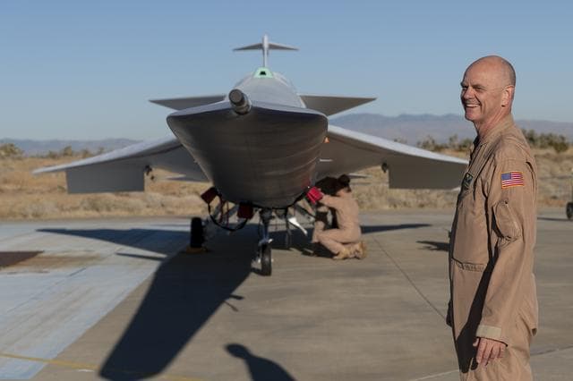 NASA image: NASA Test Pilot Checks Out Painted X-59