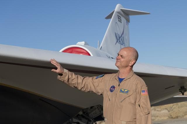NASA image: NASA Test Pilot Checks Out Painted X-59