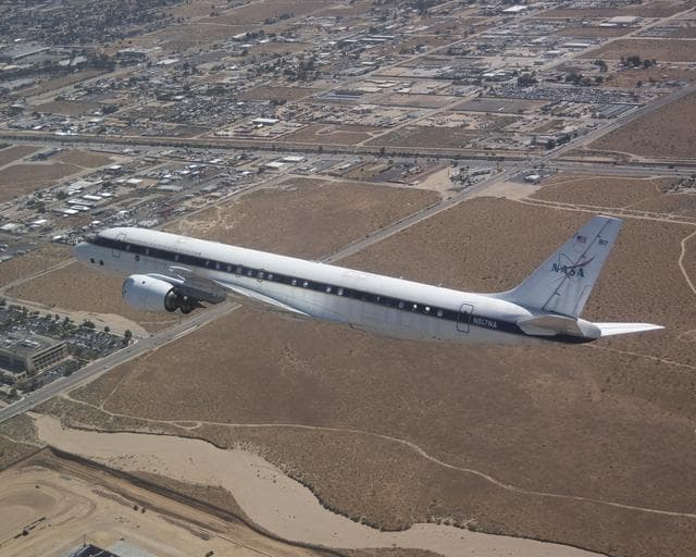 NASA image: NASA’s DC-8 Conducts Final Flight Over Antelope Valley