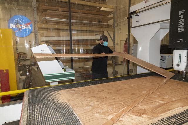 NASA image: Experimental Fabrication Shop Creates Floorboards for X-66