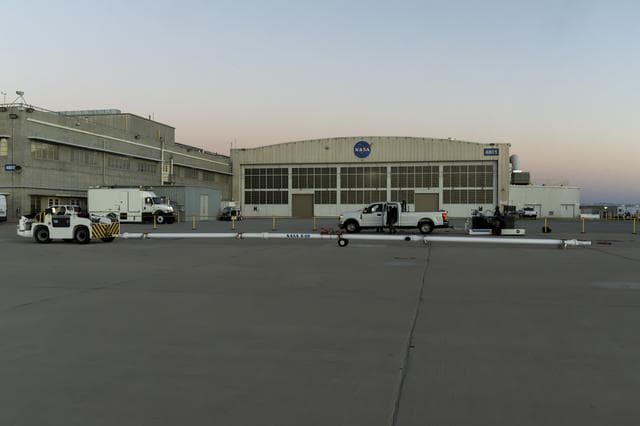 NASA image: Towbar Designed for NASA’s X-59 Awaits Aircraft Arrival
