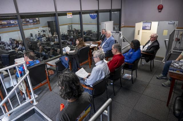 NASA image: NASA Aeronautics and Center Leadership Observe X-59’s First Flight