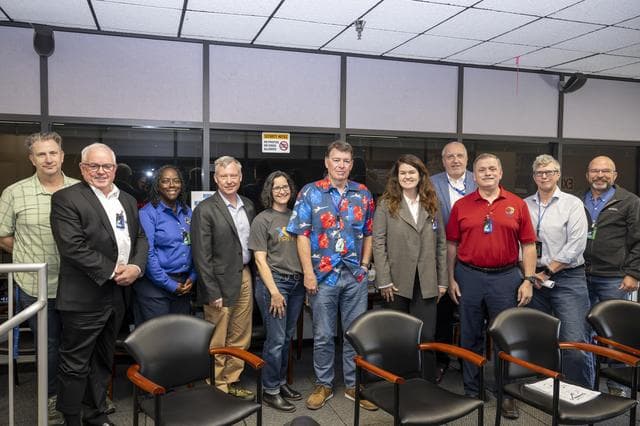 NASA image: NASA Aeronautics and Center Leadership Observe X-59’s First Flight