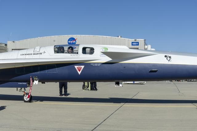 NASA image: X-59 Taxis to NASA’s Armstrong Flight Research Center
