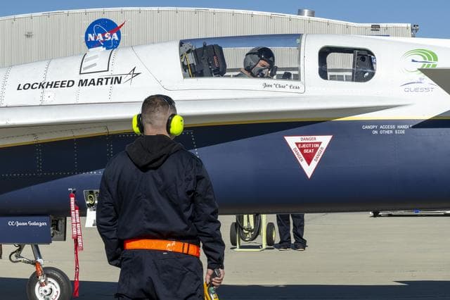 NASA image: X-59 Arrives at NASA Armstrong Following First Flight