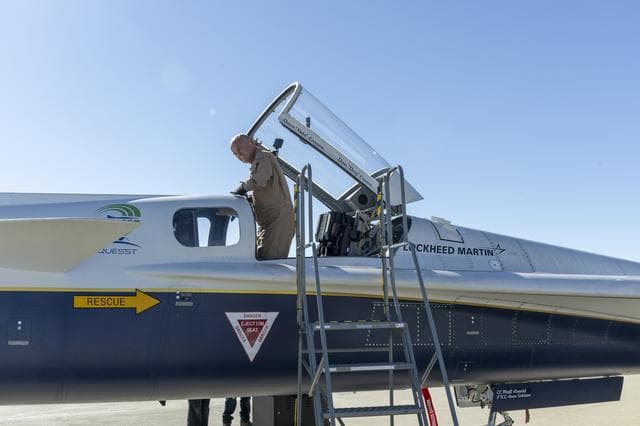 NASA image: NASA’s X-59 Test Pilot Exits Aircraft After Historic First Flight