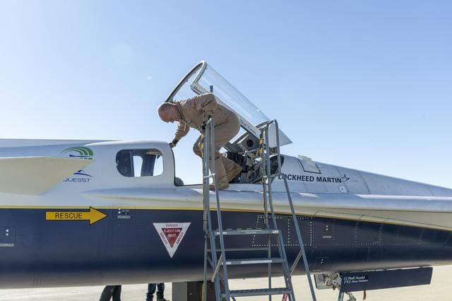 NASA image: NASA’s X-59 Test Pilot Exits Aircraft After Historic First Flight