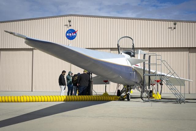 NASA image: NASA’s X-59 Arrives at New Base of Flight Operations