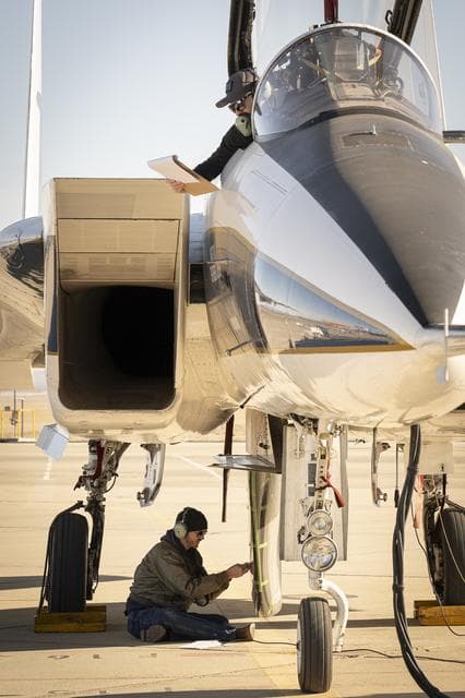 NASA image: NASA Ground Crew Prepares Wing Model Ahead of High-Speed Taxi Test