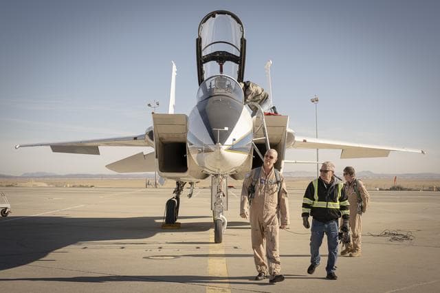 NASA image: NASA Pilot and Crew Chief Inspect F-15
