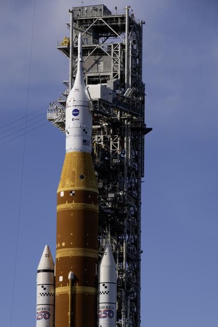 NASA image:  SLS at the pad