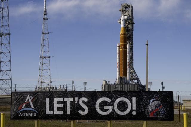 NASA image:  SLS at the pad