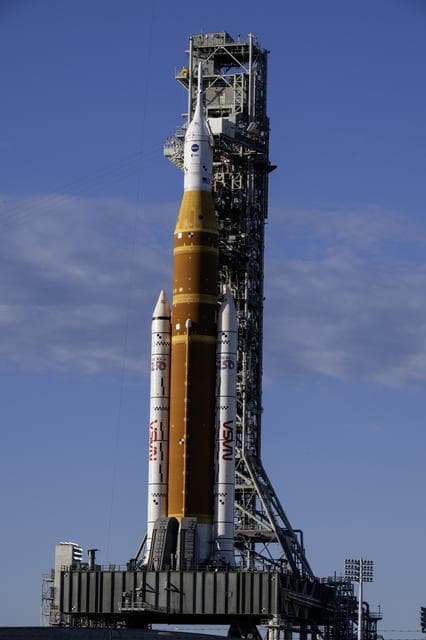 NASA image:  SLS at the pad