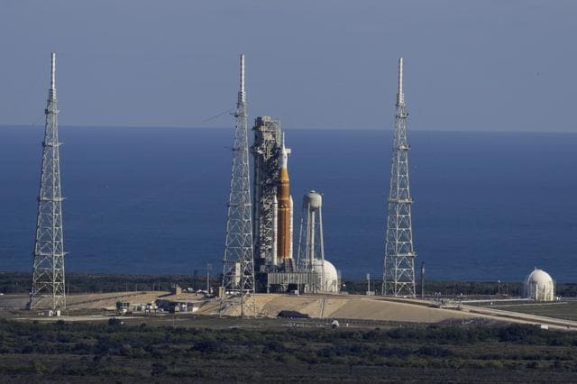 NASA image:  SLS at the pad