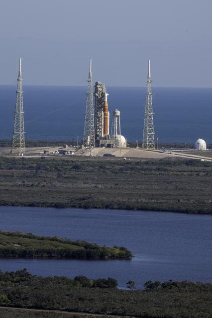 NASA image:  SLS at the pad