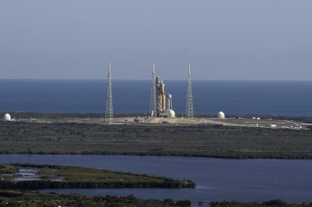 NASA image:  SLS at the pad