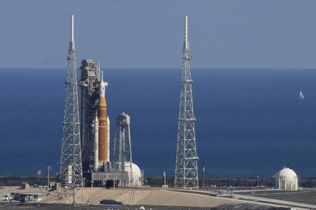 NASA image:  SLS at the pad