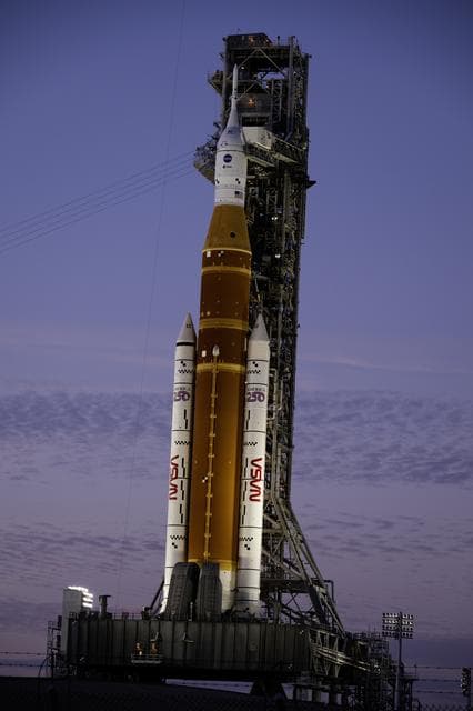 NASA image:  SLS at the pad