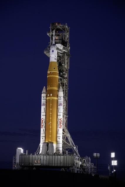 NASA image:  SLS at the pad