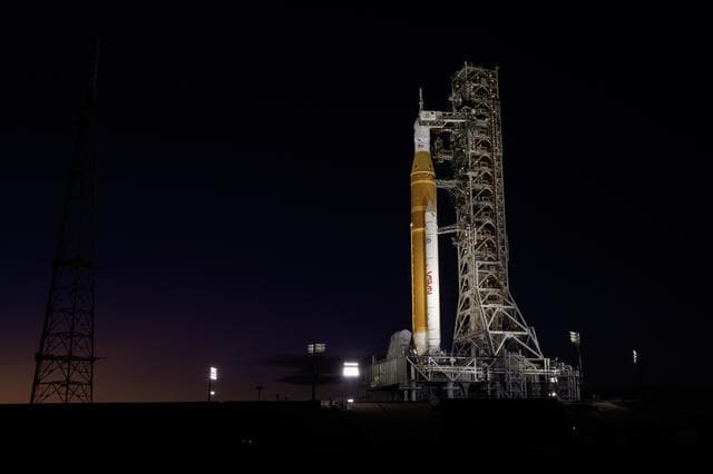 NASA image:  SLS at the pad