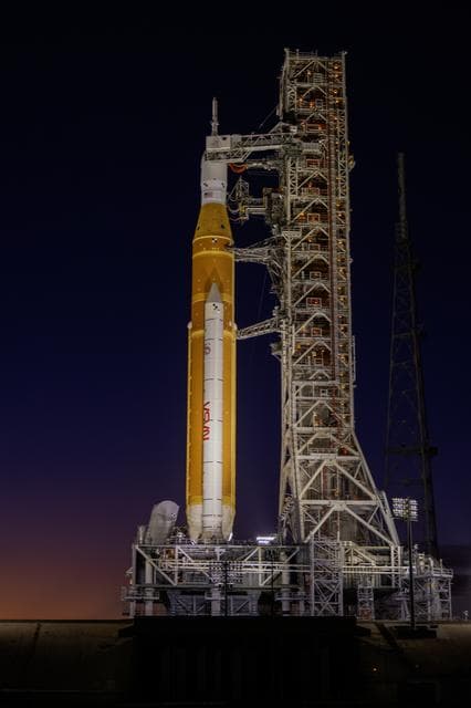 NASA image:  SLS at the pad