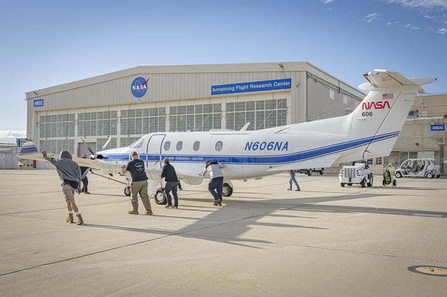 NASA image: PC-12 and T-34 Aircraft Arrive to NASA Armstrong