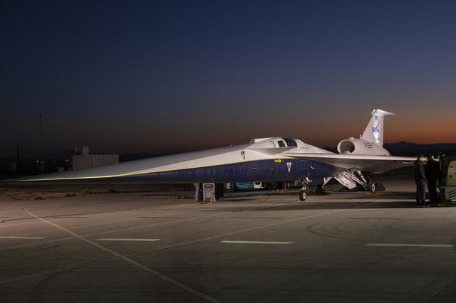 NASA image: NASA’s X-59 During Engine Run Testing at Dawn