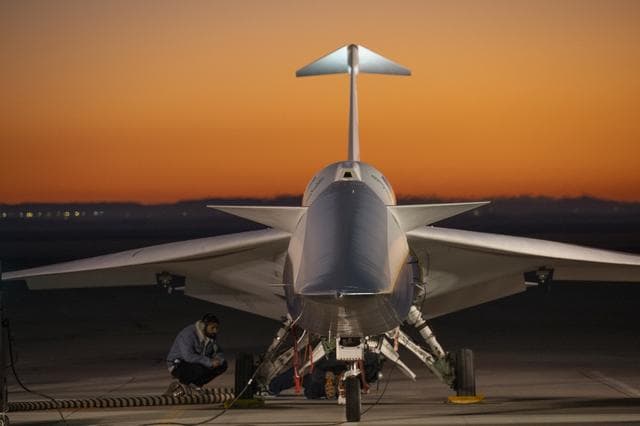 NASA image: NASA’s X-59 Against an Orange Sky