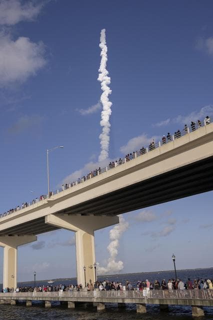 NASA image: Artemis II launch from A. Max Brewer Bridge