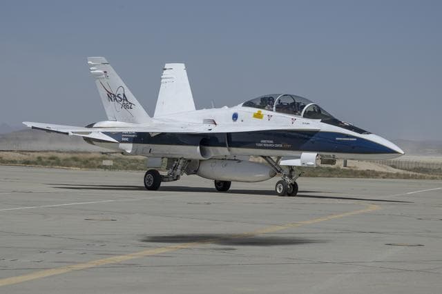 NASA image: Sarah D'Souza Administrator Award F-18 Flight