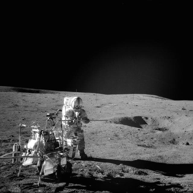 NASA image: View of the Central Station of the ALSEP deploy by Apollo 14 astronauts