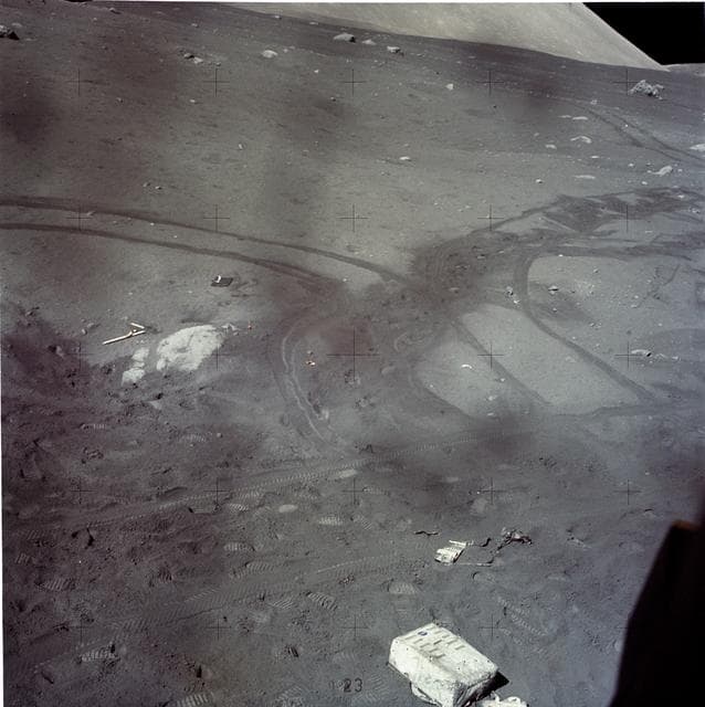 NASA image: Apollo 17, Panorama of the moon from Lunar Module